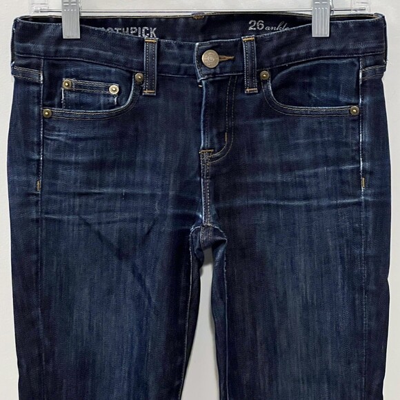 J. Crew Womens Toothpick Ankle Stretch Skinny Jeans Dark Blue Size 26 USA Made - Picture 3 of 12
